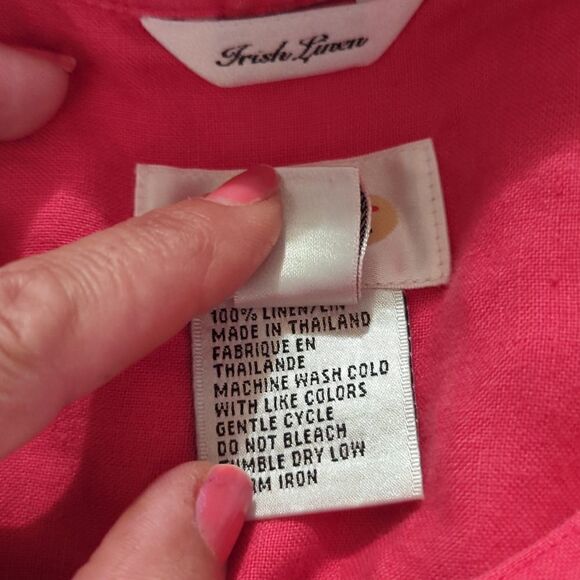 Medium 100% linen pink button down blouse - Picture 5 of 5